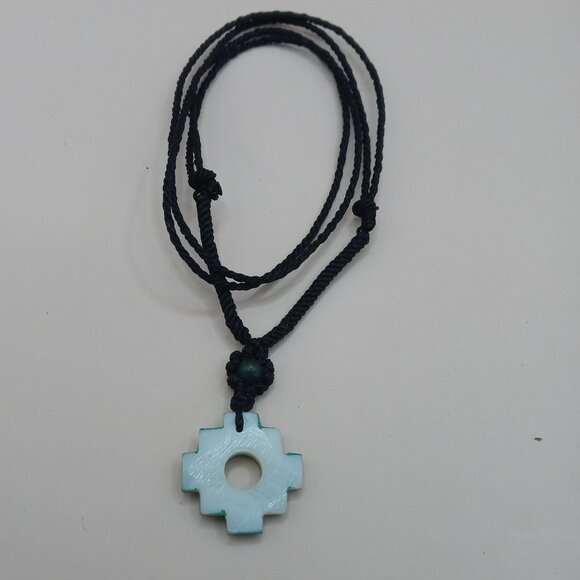 Unisex Inca Chakana Necklace Woven Macramé Thread Spiritual Connection - Picture 6 of 7